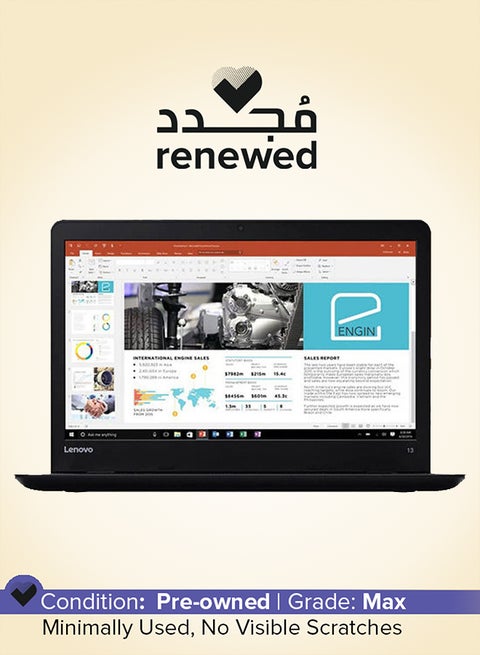تم تجديده - كمبيوتر محمول ثينك باد 13 بشاشة عالية الدقة مقاس 13.3 بوصة ومعالج إنتل كور i5-6th من الجيل السادس وذاكرة وصول عشوائي DDR4 سعة 8 جيجابايت ومحرك أقراص SSD سعة 256 جيجابايت ونظام تشغيل Windows 10 Pro إنجليزي أسود
