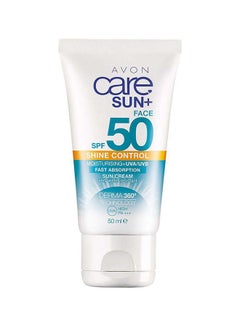 العناية - كريم الشمس + عامل حماية من الشمس SPF 50 للتحكم في لمعان الوجه