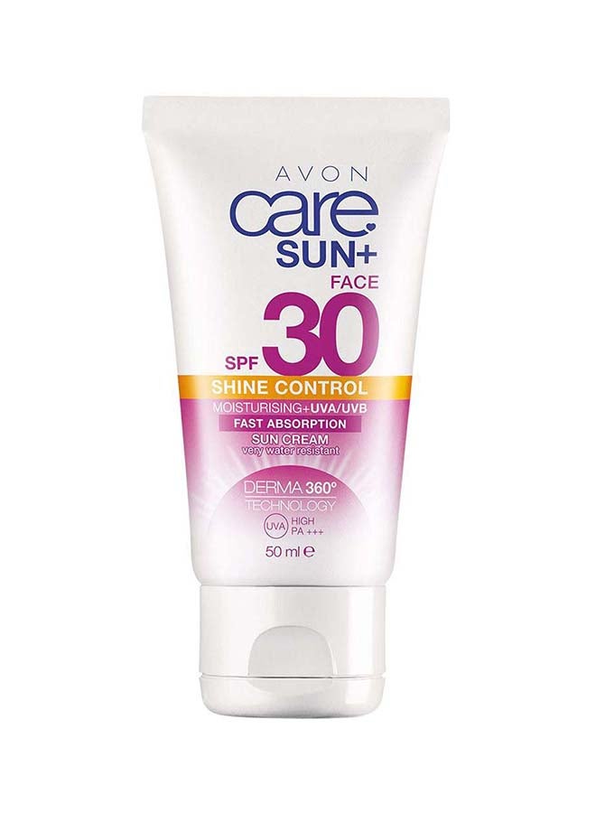AVON Care - Sun+ SPF 30 Shine Control Facial Sun Cream 50ml - Image 1