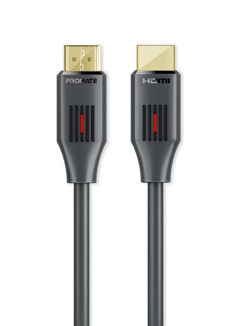 PROMATE Promate HDMI 2.0 Cable, 4K@60Hz HDMI to HDMI Unidirectional Cable, 3D Video Support, 18Gbps Bandwidth, Ethernet, 3 Meter Fiber Optic Cable and Gold-Plated Connectors Black  - Image 1