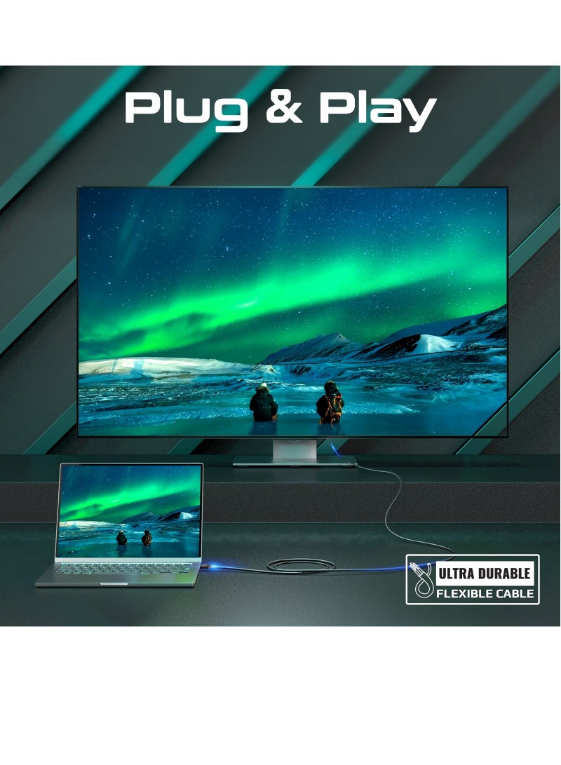 بروميت - بروميت كابل HDMI 2.0، 4K@60 هرتز HDMI إلى HDMI أحادي الاتجاه، دعم فيديو ثلاثي الأبعاد، عرض نطاق ترددي 18 جيجابت في الثانية، إيثرنت، كابل ألياف بصرية 20 متر وموصلات مطلية بالذهب أسود - Image 1