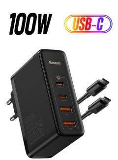 بيسوس شاحن USB C بقدرة 100 وات، شاحن سريع مزود طاقة بـ 4 منافذ PD PPS مع GaN، محول شحن لأجهزة MacBook Pro/Air، iPhone 15/14/13/12، iPad Pro، Galaxy S23، الكمبيوتر المحمول، Steam Deck، Apple Watch إلخ  - Image 1