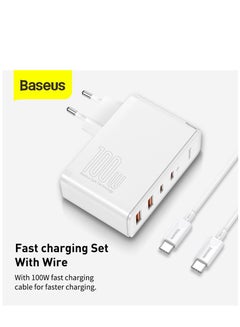 بيسوس شاحن USB C بقوة 100 وات، مزود طاقة PD PPS بأربعة منافذ، شاحن سريع مع GaN، محول شحن لأجهزة MacBook Pro/Air، iPhone 15/14/13/12، iPad Pro، Galaxy S23، الكمبيوتر المحمول، Steam Deck، Apple Watch وما إلى ذلك  - Image 2