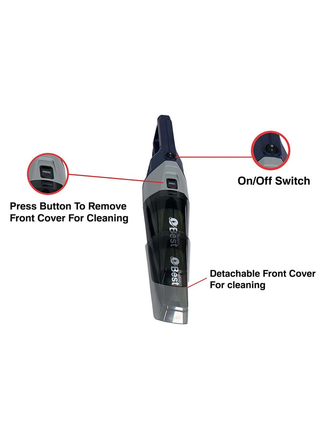 Techno Best Lightweight Detachable Upright Vacuum Cleaner 0.6 L 600 W BVC-01S Blue/Silver/Black - Image 3