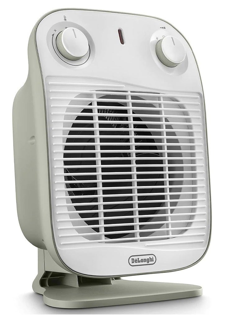 De'Longhi Vertical Edge Fan Heater Sage With 3 Power Settings 2000 W HFS50B20.GR Green and white  - Image 2