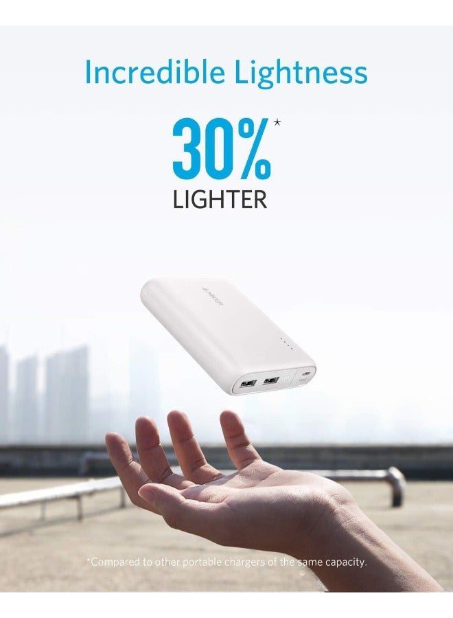 آنكر - 13000 mAh Anker PowerCore , Compact 13000mAh 2-Port Ultra-Portable Phone Charger Power White - Image 1