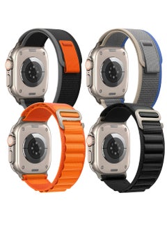 4 Packs For Apple iWatch Bands Nylon Alpine And Trail Bands Compatible With Apple iWatch For Men Women Replacement Strap 49Mm 45Mm 44Mm 42Mm For iWatch Series Ultra/8/7/6/5/4/3/2/1/SE Multicolour