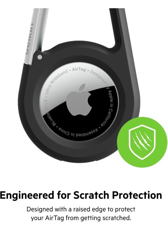 belkin - Airtag Case With Premium Carabiner, Secure Holder Protective Cover For Airtag With Advanced Scratch Resistance, Snap And Lock Design Black - Image 1