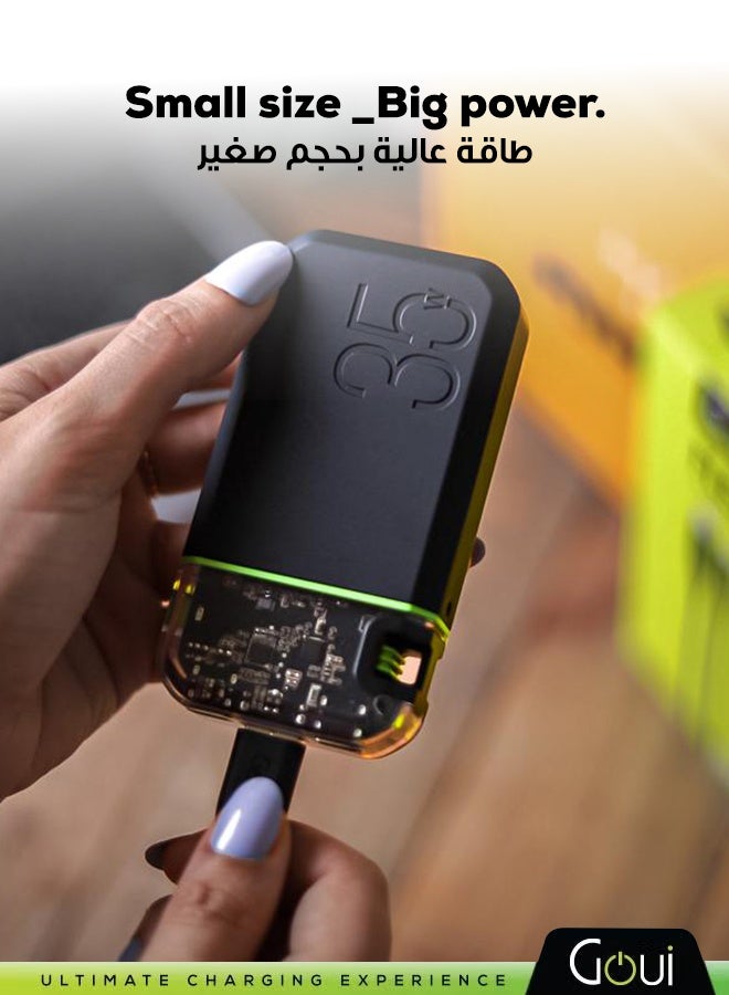 Goui 10000mAh Beast Power Bank - 35W Portable Charger with Simultaneous Charging Function, Fast Charging for iPhones, Samsung, Galaxy, iPad Pro, AirPods, Huawei, Tablets, GPS Devices, Bluetooth Devices, MP3/MP4 Players, and More - Compact and Convenient Design for Instant Power Anywhere Black - Image 3