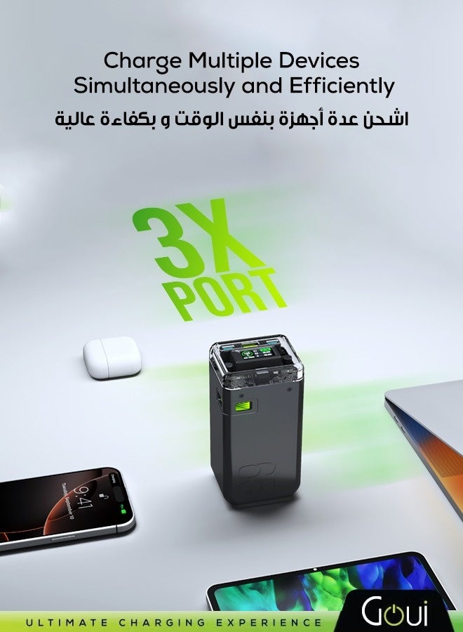 Goui 20000mAh Beast Power Bank - 65W Portable Charger with Simultaneous Charging Function, Fast Charging for iPhones, Samsung, Galaxy, iPad Pro, AirPods, Huawei, Tablets, GPS Devices, Bluetooth Devices, MP3/MP4 Players, and More - Compact and Convenient Design for Instant Power Anywhere Black - Image 5