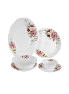 Royalford 36pcs opalware dinner set microwave safe dishwasher safe freezer safe multicolor  - Image 2