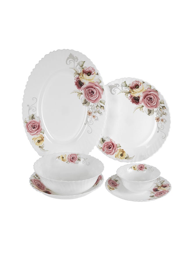 Royalford 36pcs opalware dinner set microwave safe dishwasher safe freezer safe multicolor  - Image 2