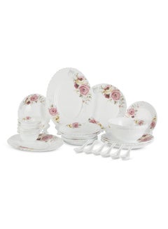 Royalford 36pcs opalware dinner set microwave safe dishwasher safe freezer safe multicolor  - Image 1