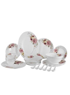 Royalford 36pcs opalware dinner set microwave safe dishwasher safe freezer safe multicolor  - Image 3