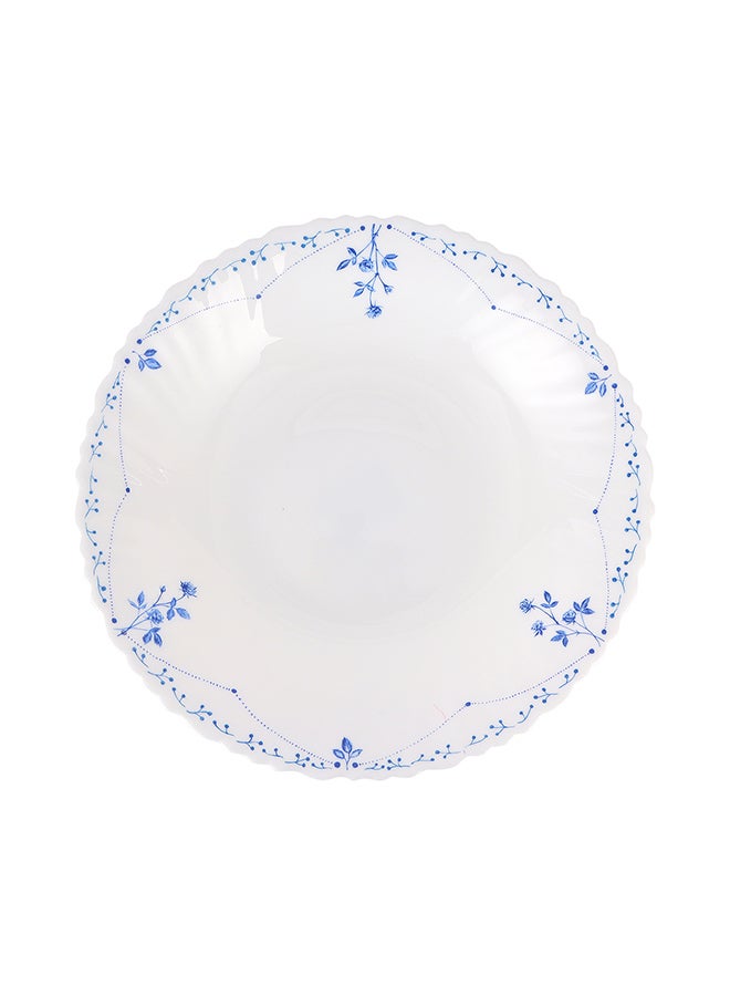 Royalford Opalware Dinner Plate Premium-Quality, Light-Weight and Food-Grade Plate with Elegant Floral Design Dishwasher and Microwave Safe White 10.5cm
