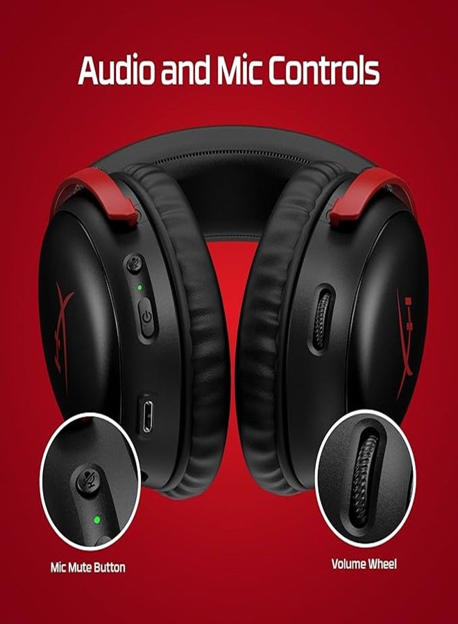 HYPERX Cloud III Wireless Gaming Headphones, 53mm Dynamic with Neodymium Magnets, Memory Foam & Premium Leatherette Ear Cushion, 2.4 GHz Wireless Type, Detachable Microphone, Black | 77Z46AA - Image 5