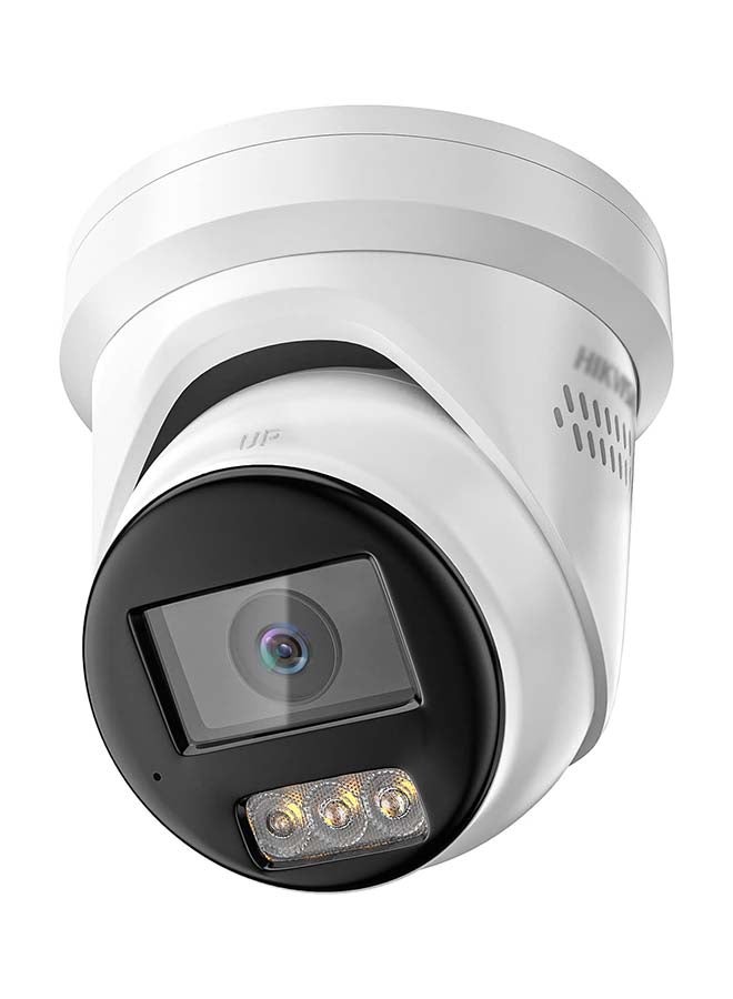 HIKVISION DS-2CD2347G2-LSU/SL 4MP ColorVu Strobe Light And Audible Warning Fixed Turret Network Camera, 24/7 Colorful Imaging, Focus On Human And Vehicle Targets Classification, H.265+, Built-In Two-Way Audio, Water And Dust Resistant (IP67) White  - Image 1