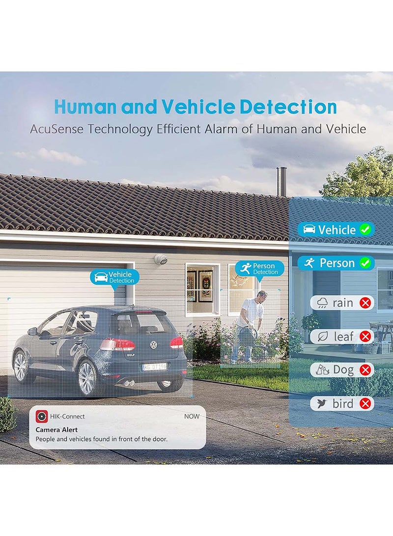 HIKVISION DS-2CD2347G2-LSU/SL 4MP ColorVu Strobe Light And Audible Warning Fixed Turret Network Camera, 24/7 Colorful Imaging, Focus On Human And Vehicle Targets Classification, H.265+, Built-In Two-Way Audio, Water And Dust Resistant (IP67) White  - Image 5