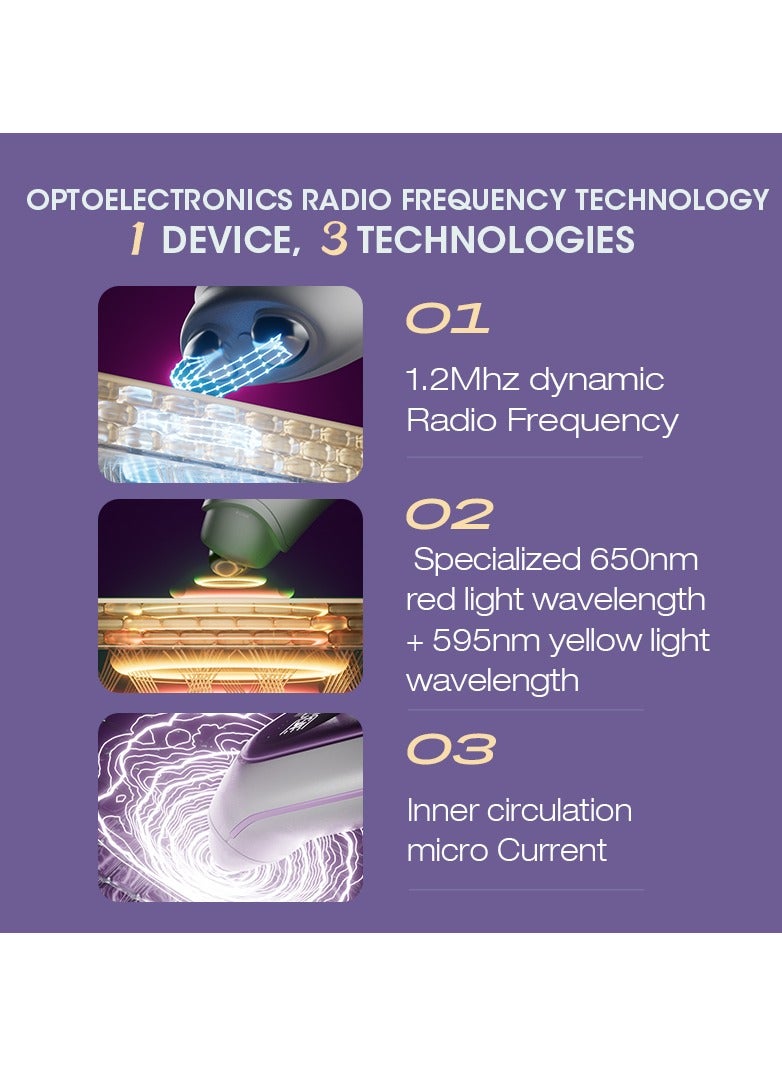 أدوات العناية بالبشرة GP520، جهاز معالجة الوجه بتقنية RF+LED، مدلك الوجه، جهاز شد الجلد EMS، طاقة 3 مستويات، مضاد للشيخوخة، تقليل التجاعيد، تجديد الجلد