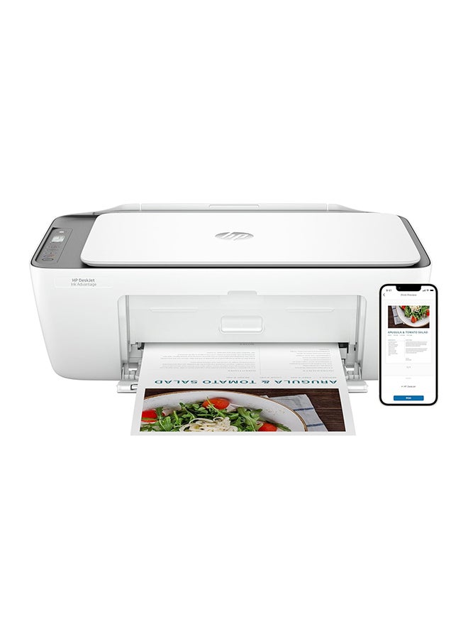 HP DeskJet Ink Advantage 2876 Wireless, Print, Scan, Copy, All-in-One Printer - Cement [6W7E6C] White - Image 3