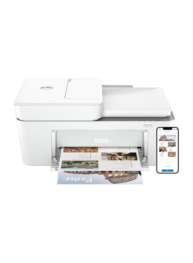 HP - DeskJet Ink Advantage 4276 Wireless, Print, Scan, Copy, All-in-One Printer (Print up to 240 Black and 100 color pages) - [60K49C] White - Image 1
