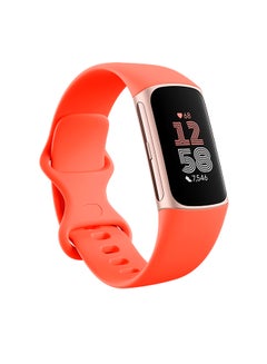 Fitbit Charge 6 Advanced Fitness + Health Tracker Coral / Champagne Gold Aluminium  - Image 1