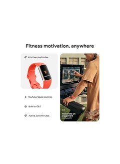 Fitbit Charge 6 Advanced Fitness + Health Tracker Coral / Champagne Gold Aluminium  - Image 5