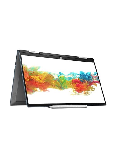 Pavilion x360 Laptop With 14-Inch Display, Core i7 Processor/16GB RAM/512GB SSD/Intel Iris Xe Graphics/Pen/Windows 11 Home English/Arabic Spruce Blue