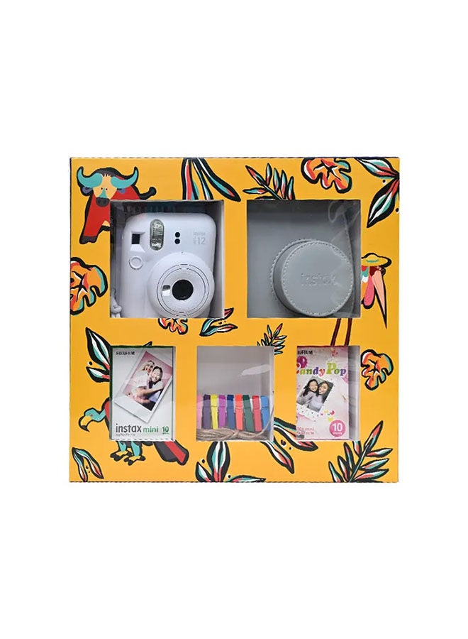 FUJIFILM - Fujifilm Instax Mini 12 Camera, 60mm, With Gift Box - White - Image 1
