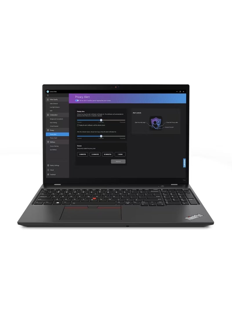 ThinkPad T16 Gen 2 (Upgraded Version) Laptop, i7-1355U, 16Gb Ddr5, 512Gb Ssd M.2 G4, Intel UHD Graphics Integrated, 16.0" WUXGA AG, Win 11 Pro English/Arabic Black