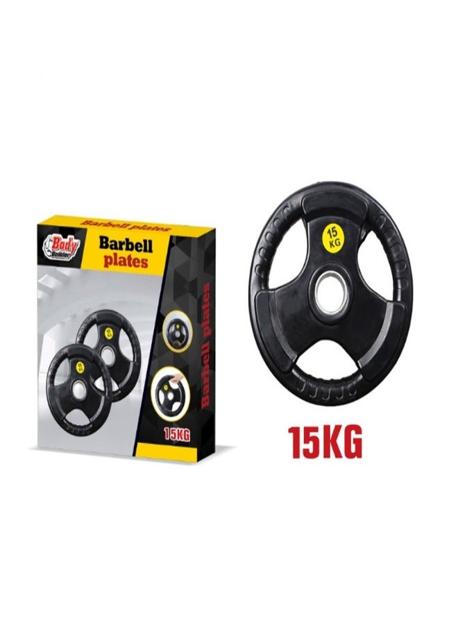 Body Builder Barbell Platehand Grip Rubber Coated 25.5cm  - Image 1
