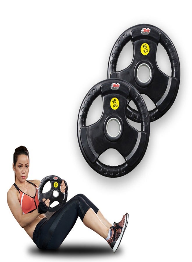 Body Builder Barbell Platehand Grip Rubber Coated 25.5cm  - Image 3