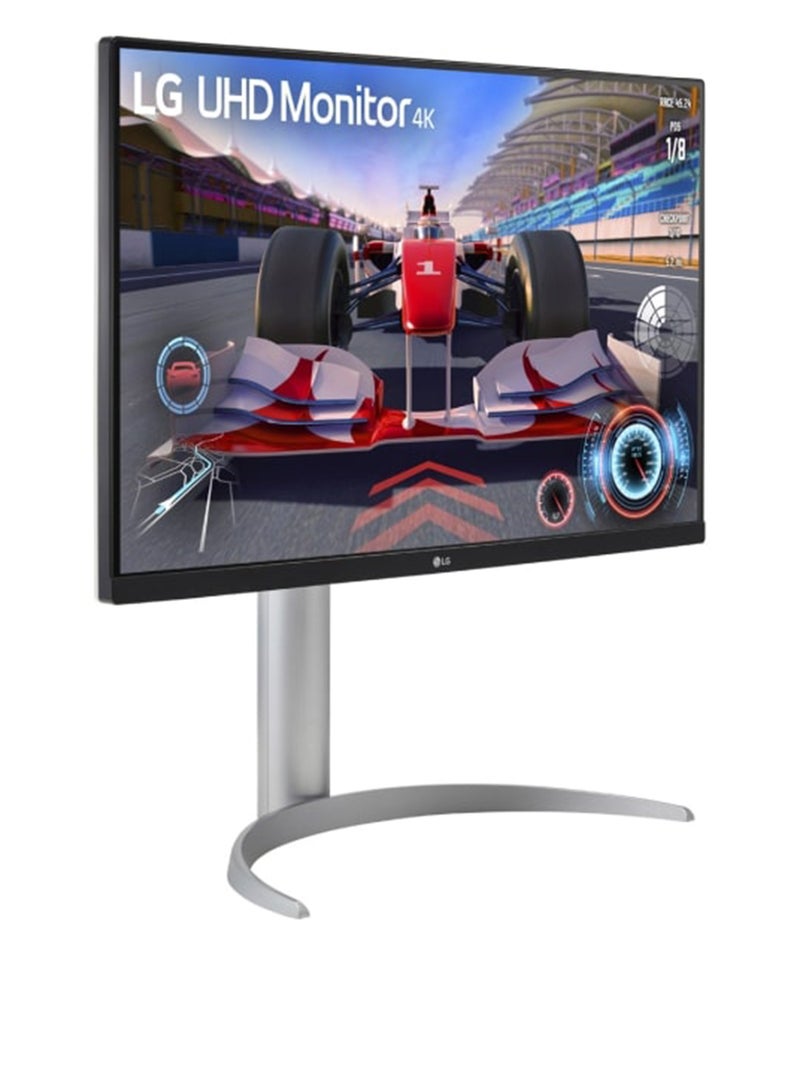 LG - 27 Inch UHD 4K 144Hz HDR Gaming Monitor With Speaker, AMD FreeSync™, Anti-Glare, HDMI 2.1, DisplayPort, USB-C, USB, Adjustable (Tilt/Height/Pivot) 27UQ750 White - Image 1