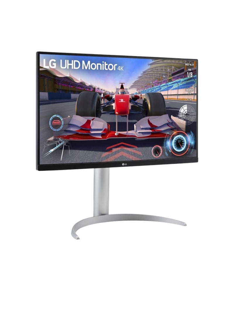 LG - 27 Inch UHD 4K 144Hz HDR Gaming Monitor With Speaker, AMD FreeSync™, Anti-Glare, HDMI 2.1, DisplayPort, USB-C, USB, Adjustable (Tilt/Height/Pivot) 27UQ750 White - Image 1