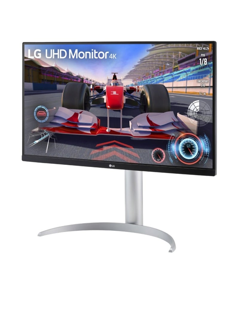 LG - 27 Inch UHD 4K 144Hz HDR Gaming Monitor With Speaker, AMD FreeSync™, Anti-Glare, HDMI 2.1, DisplayPort, USB-C, USB, Adjustable (Tilt/Height/Pivot) 27UQ750 White - Image 1