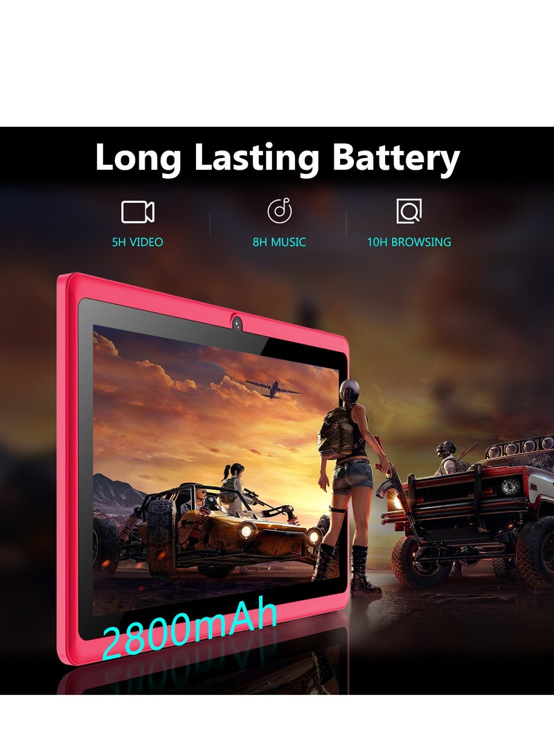 مي وان تابلت M20 واي فاي للأطفال، شاشة 7 بوصة، 3 جيجابايت 16 جيجابايت ذاكرة تخزين داخلية 3000 مللي أمبير في الساعة، نظام تشغيل أندرويد 12 (وردي) مع غطاء حماية وردي - Image 5