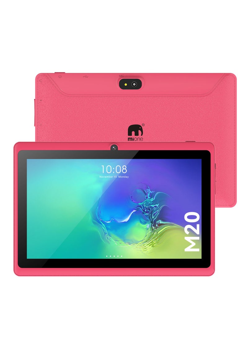 مي وان تابلت M20 واي فاي للأطفال، شاشة 7 بوصة، 3 جيجابايت 16 جيجابايت ذاكرة تخزين داخلية 3000 مللي أمبير في الساعة، نظام تشغيل أندرويد 12 (وردي) مع غطاء حماية وردي - Image 1