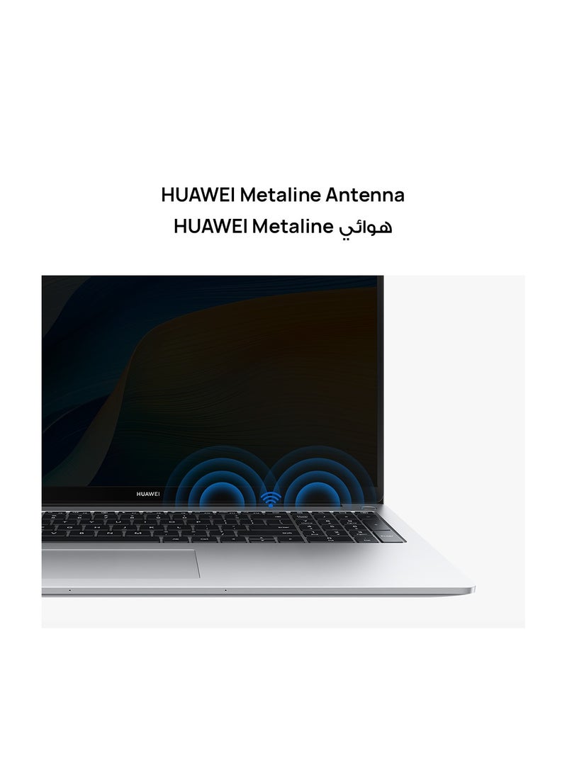 HUAWEI - Matebook D16 Laptop With 16-Inch Eye Comfort FullView Display, Ultra Slim, Core i9-13900H Processor/16GB RAM/1TB SSD/Windows 11 Home + Launch Gift English/Arabic Mystic Silver - Image 1