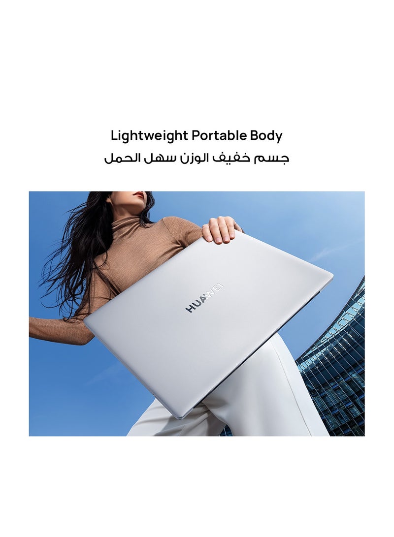 HUAWEI - Matebook D16 Laptop With 16-Inch Eye Comfort FullView Display, Ultra Slim, Core i9-13900H Processor/16GB RAM/1TB SSD/Windows 11 Home + Launch Gift English/Arabic Mystic Silver - Image 1