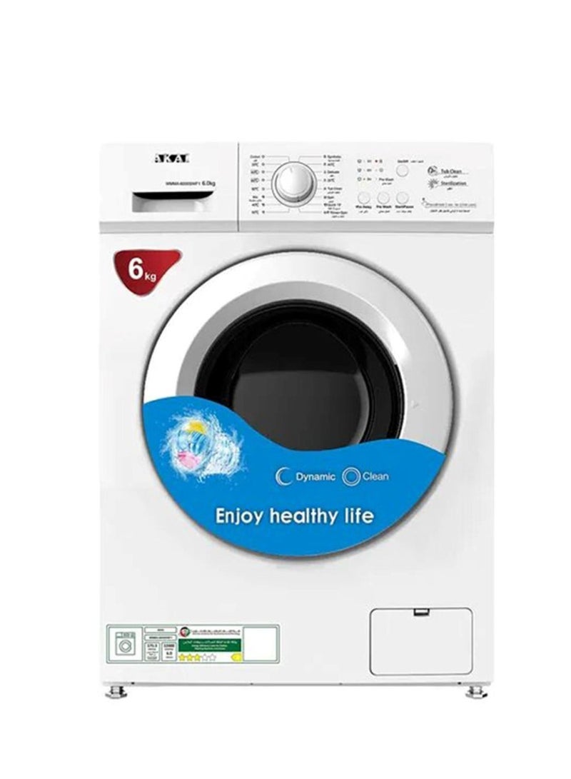 AKAI 1000 RPM Front Load Washing Machine 6 kg WMMA-6000SWF1 White - Image 2