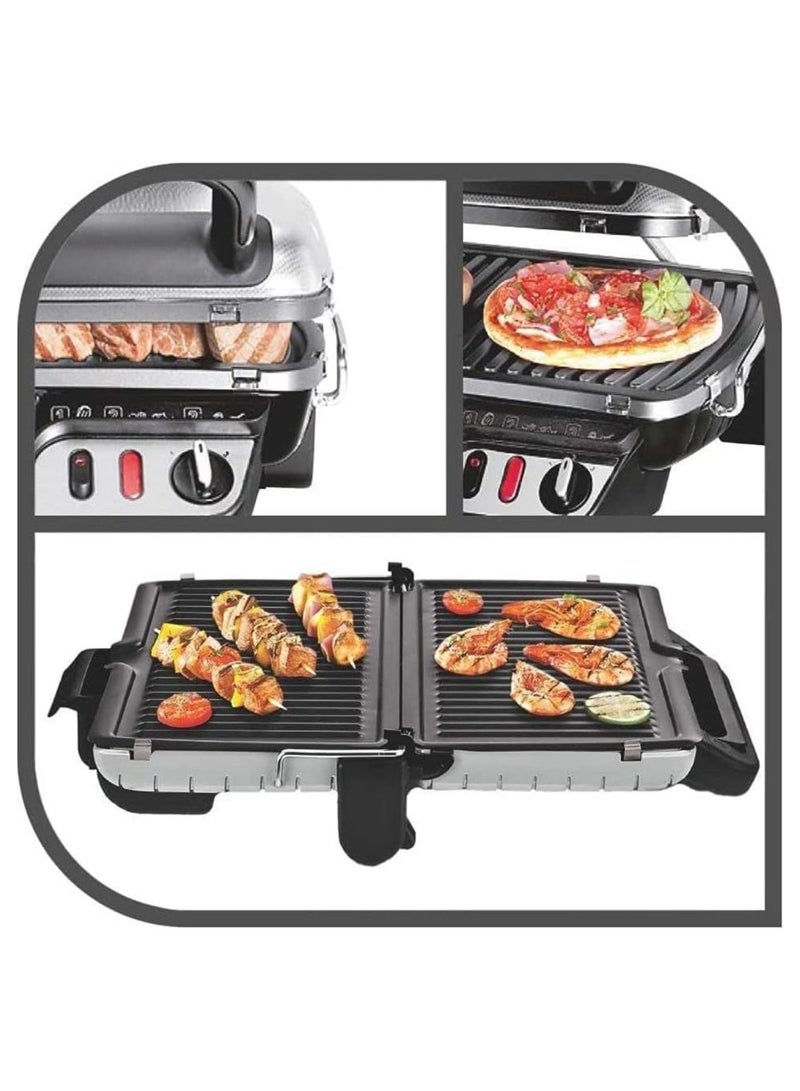 Tefal - 3 In1 Electric Contact Grill With Baking Function And Table Grill BBQ Foldable With Double Grill Surface With Hamburger Press Adjustable Thermostat Non-stick Grill Plates 2000 Watts Bundle 2000 W GC3060+W875 Black / Silver - Image 1