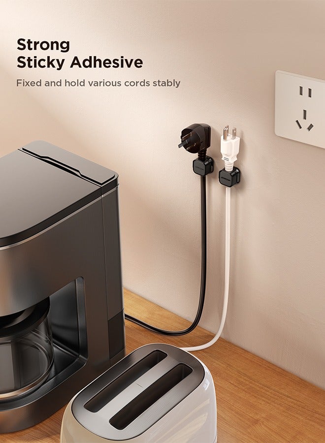 جوي روم حزمة من 6 مشابك كابلات مغناطيسية مع مشابك سلكية/إدارة الكابلات أسفل المكتب/صندوق تخزين مشبك سلك لاصق للمنزل والمكتب والهاتف والسيارة وسطح المكتب ومنضدة باللون الأسود - Image 5