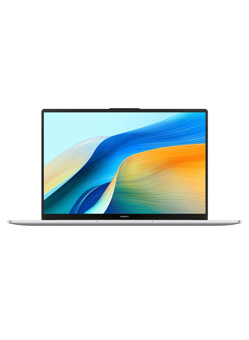 HUAWEI - MateBook D 16 Laptop with 16-inch Display, Intel Core i5 12th Gen-12450H Processor/8GB RAM/512GB SSD/Windows 11 Home With FREE HUAWEI MatePad SE Tablet + HUAWEI Care/ English/Arabic Mystic Silver - Image 1