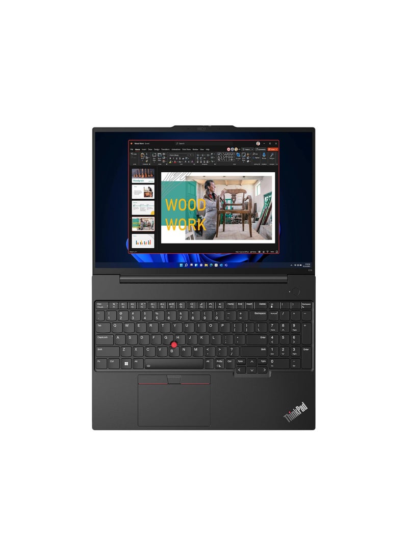 Lenovo ThinkPad Laptops E16 Gen 1, i5-1335U, 8GB Base DDR4, 512GB SSD M.2, Intel UHD Graphics, 16.0 Inch WUXGA, Win 11 Pro English/Arabic Black  - Image 2