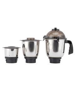 GEEPAS 3 In 1 Mixer Grinder, Powerful Copper Motor Double Ball Bearing, 3 Speed Setting With Incher, Motor Overheat Protection Resettable Fuse, Tetra Flow Technology For Fast Grinding 3 L 800 W GSB44100 White & Silver  - Image 4
