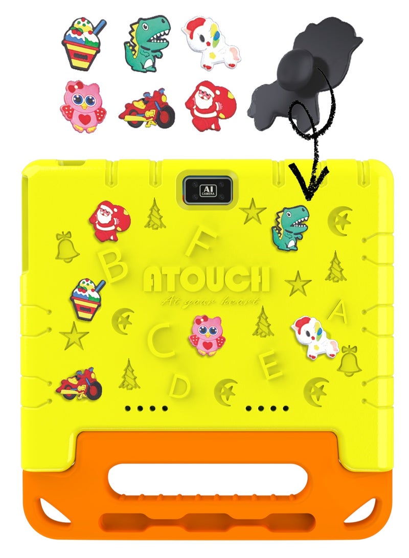 ATOUCH 10.1 Inch Android 12 Kids Tablet Dual Sim Wifi Dual Camera And Zoom App Supported With Convertible Eva Case Stand And Gamepad Early Education Tab  - Image 4