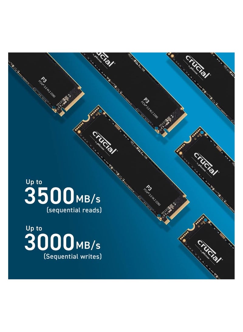 crucial - P3 M.2 PCIe Gen3 NVMe Internal SSD - Up to 3500MB/s - CT1000P3SSD801 1 TB - Image 1