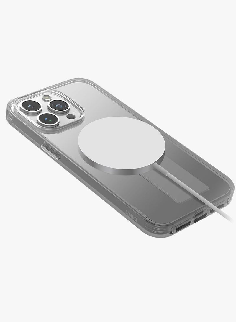 يونيك حافظة Heldro Mag الشفافة الواقية مع شريط FlexGrip المتكامل لهاتف iPhone 15 Pro شفاف - Image 2