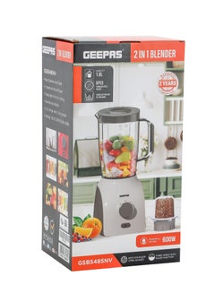 GEEPAS 2-In-1 Blender With 1.8L Jar 3 Speed And Pulse Function 1.8 L 600 W GSB5485NV Multicolour  - Image 3