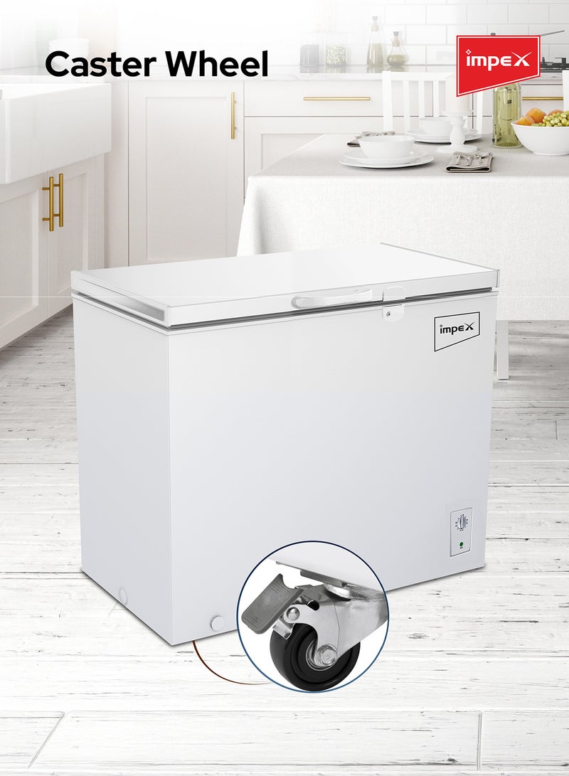 Impex Chest Freezer, Energy Efficient Refrigeration System With Lamp, Grip Handle, Lock And Key, Ideal For Home And Restaurants 200L 82W IMCF 200A 200 L 82 W IMCF 200A White  - Image 4